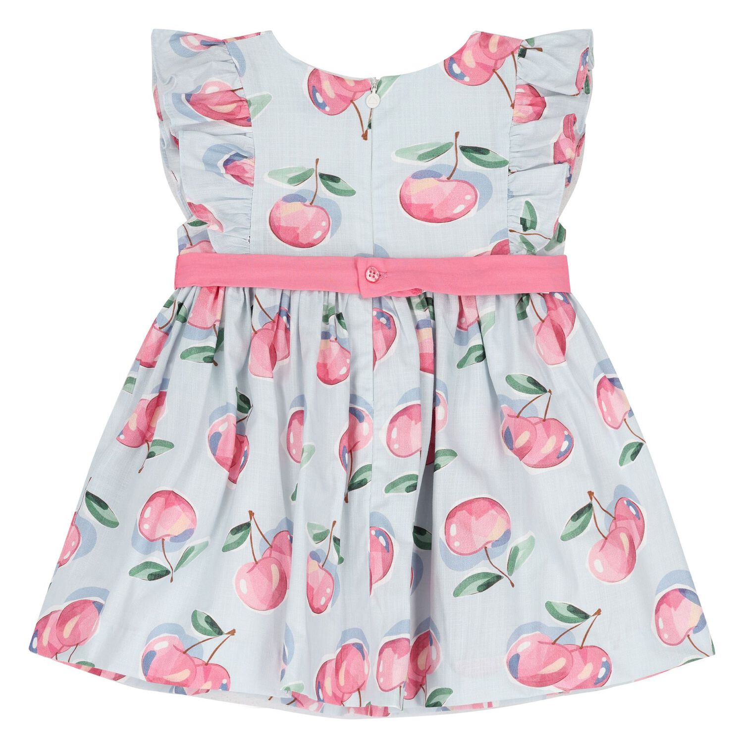 Younger Girls Blue & Pink Cherry Dress, 2, hi-res image number null