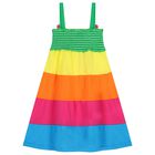 Girls Multi-Coloured Flower Dress, 1, hi-res