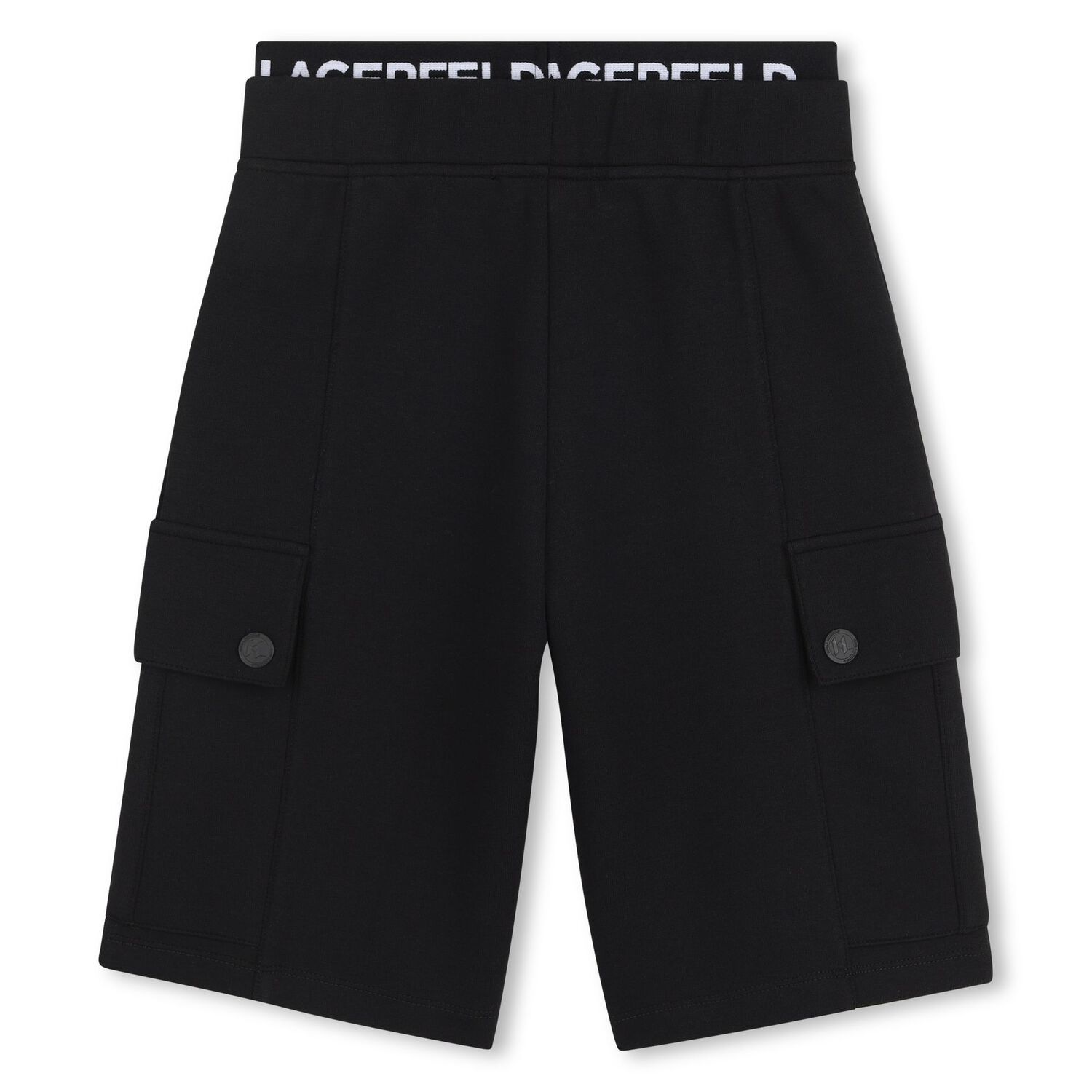Boys Black Logo Shorts, 1, hi-res