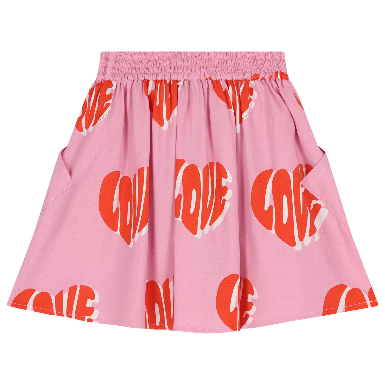 Girls Pink Heart Skirt, 1, hi-res