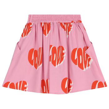 Girls Pink Heart Skirt