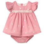 Baby Girls Pink Embroidered Floral Dress Set, 2, hi-res