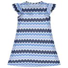 Girls Blue, Navy Blue & White Knitted Zigzag Dress, 3, hi-res