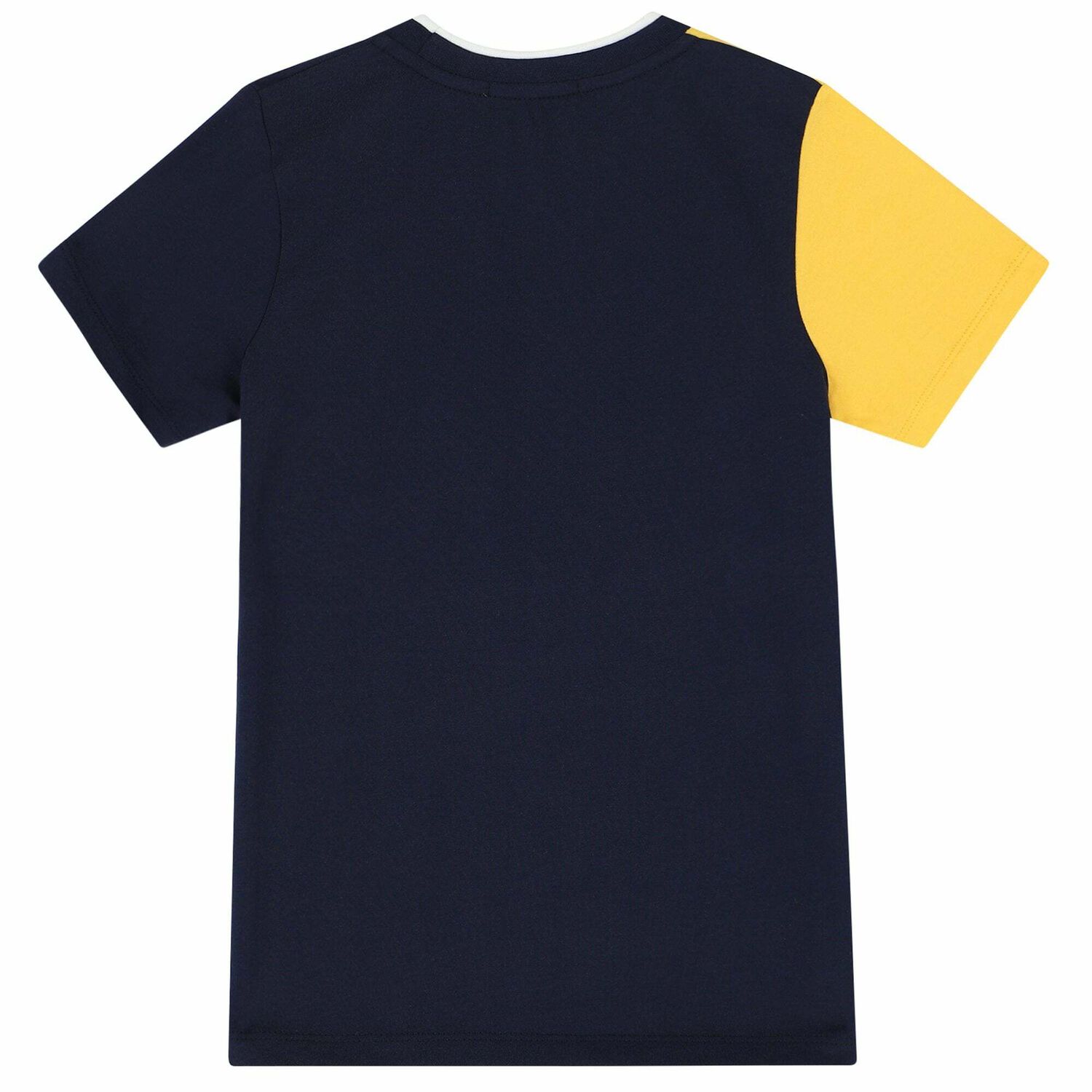 Boys Yellow and Navy Blue Logo T-shirt, 2, hi-res