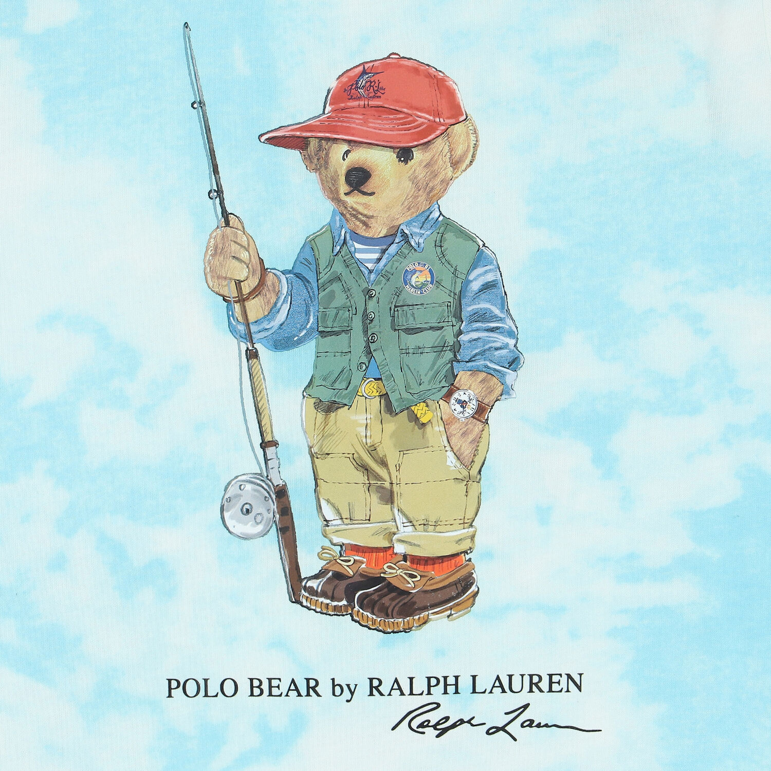 Boys Aqua Tie-Dye Polo Bear T-Shirt, 1, hi-res