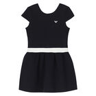 Girls Navy Logo Dress, 1, hi-res