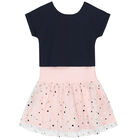 Girls Navy & Pink Logo Tulle Dress Set, 1, hi-res