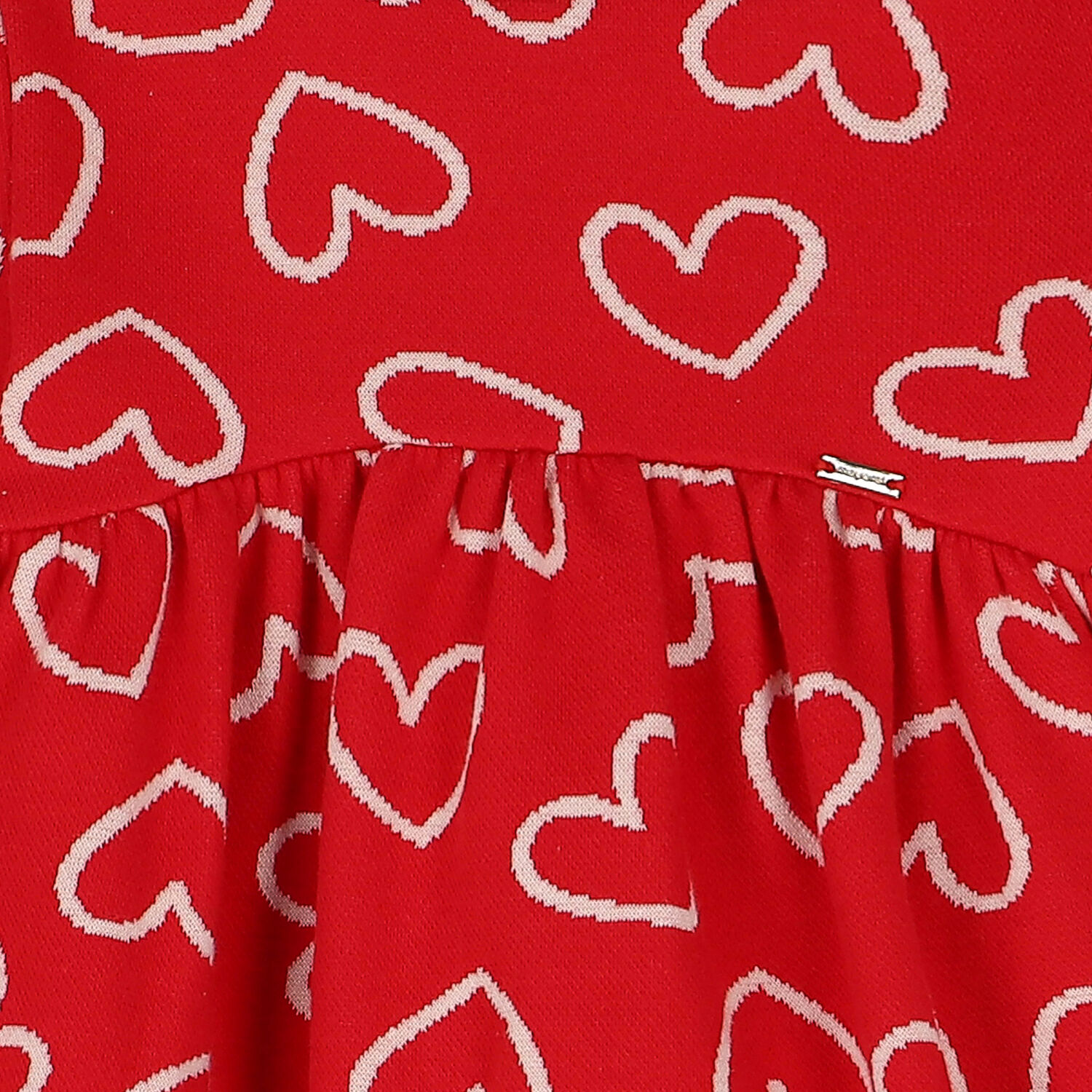 Younger Girls Red Hearts Dress, 1, hi-res