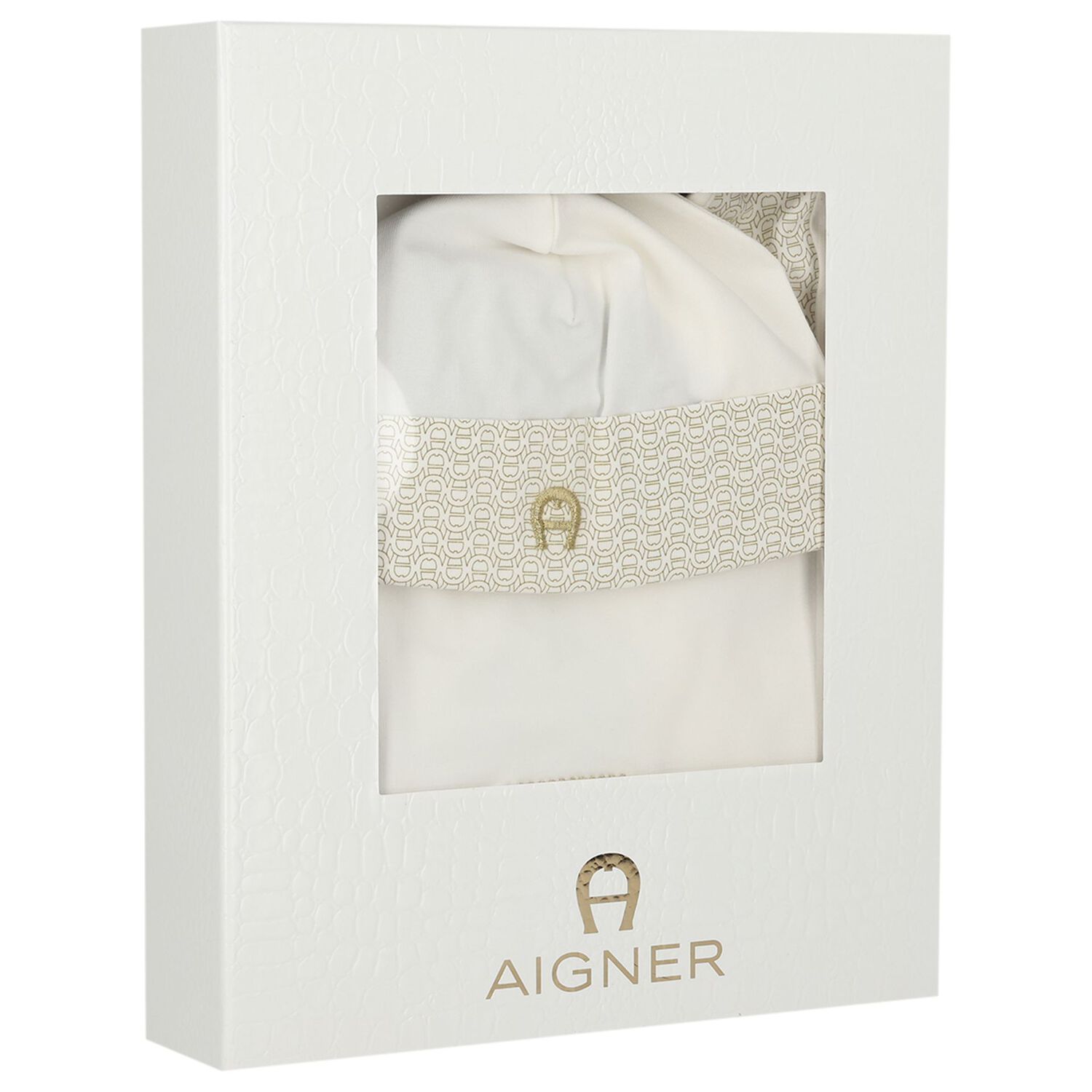 Ivory & Gold Logo Babygrow Gift Set , 1, hi-res