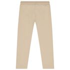 Boys Beige Logo Joggers, 1, hi-res