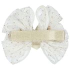 Younger Girls White & Gold Heart Hairclip, 2, hi-res