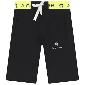 Younger Boys Black Logo Shorts