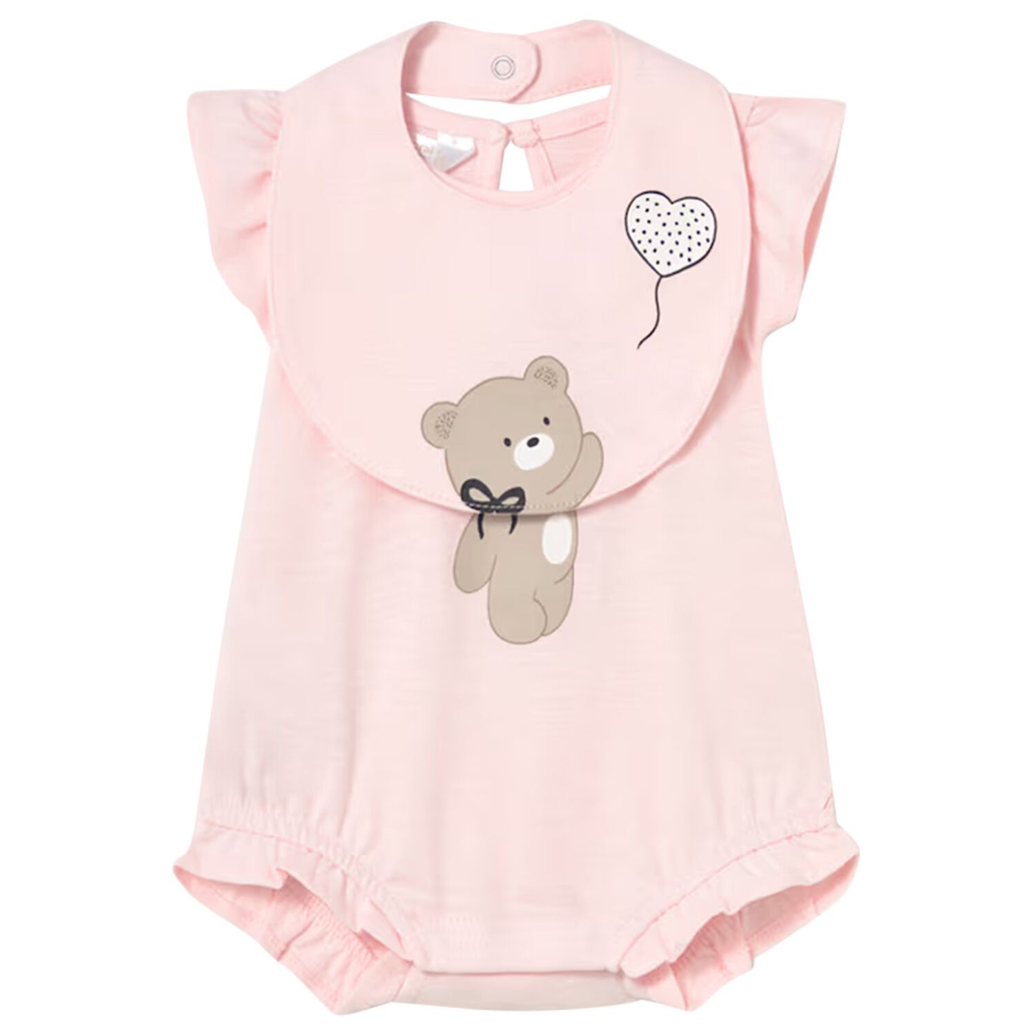 Baby Girls Pink Teddy Bear Romper Set, 1, hi-res