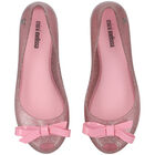 Girls Pink Bow Jelly Shoes, 1, hi-res
