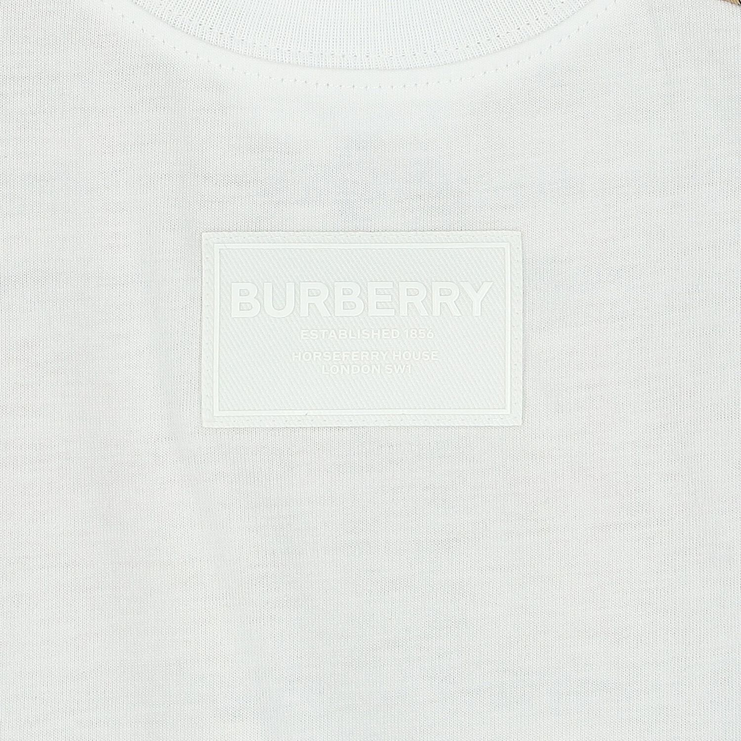 White & Beige Check Baby Romper, 1, hi-res