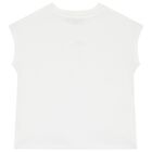 Girls White Logo T-Shirt, 2, hi-res