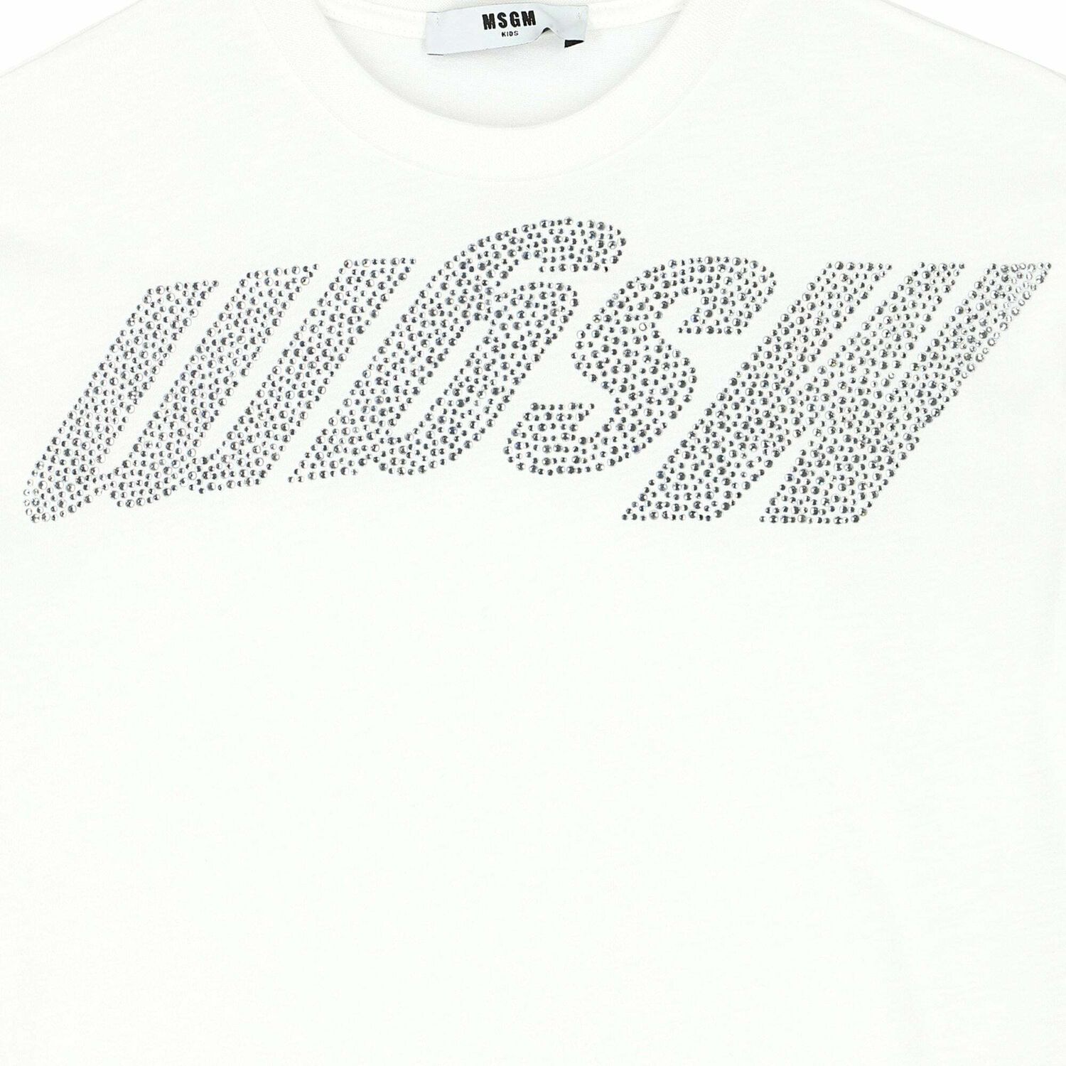 Girls White Logo Embellished T-Shirt, 1, hi-res image number null