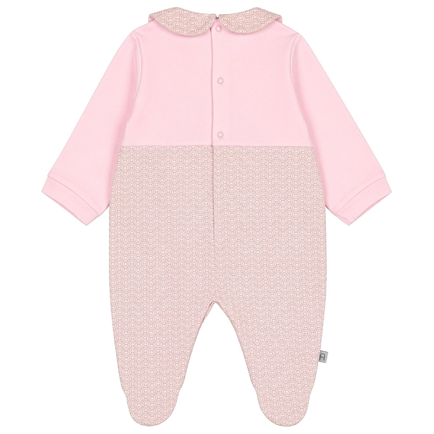 Baby Girls Pink & Gold Logo Babygrow, 2, hi-res