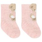 Baby Girls Ivory & Pink Socks ( 4 Pack ) , 1, hi-res