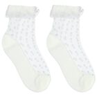 Baby Girls Ivory Ruffled Socks, 2, hi-res