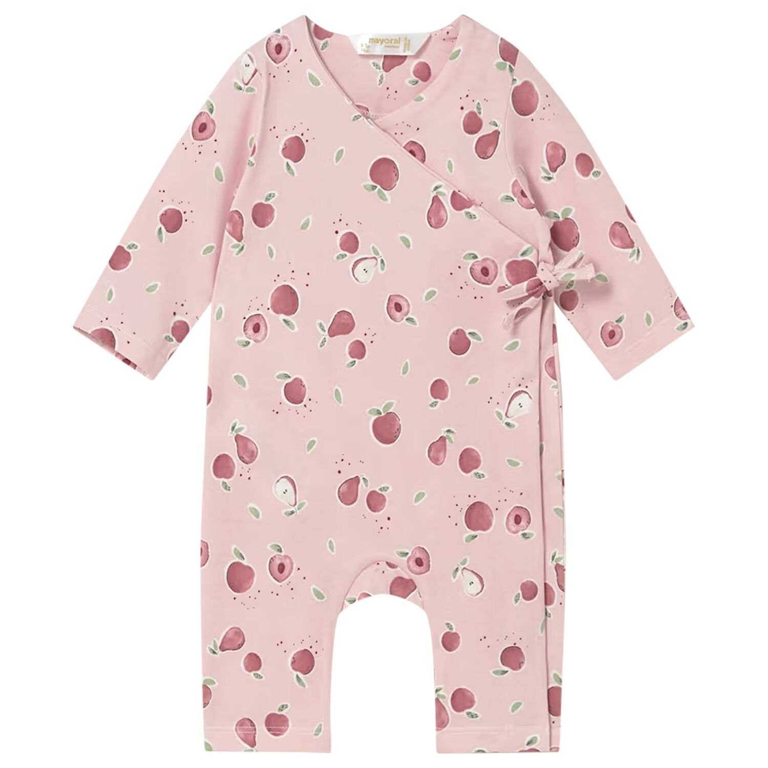Baby Girls Pink Apples Romper, 1, hi-res