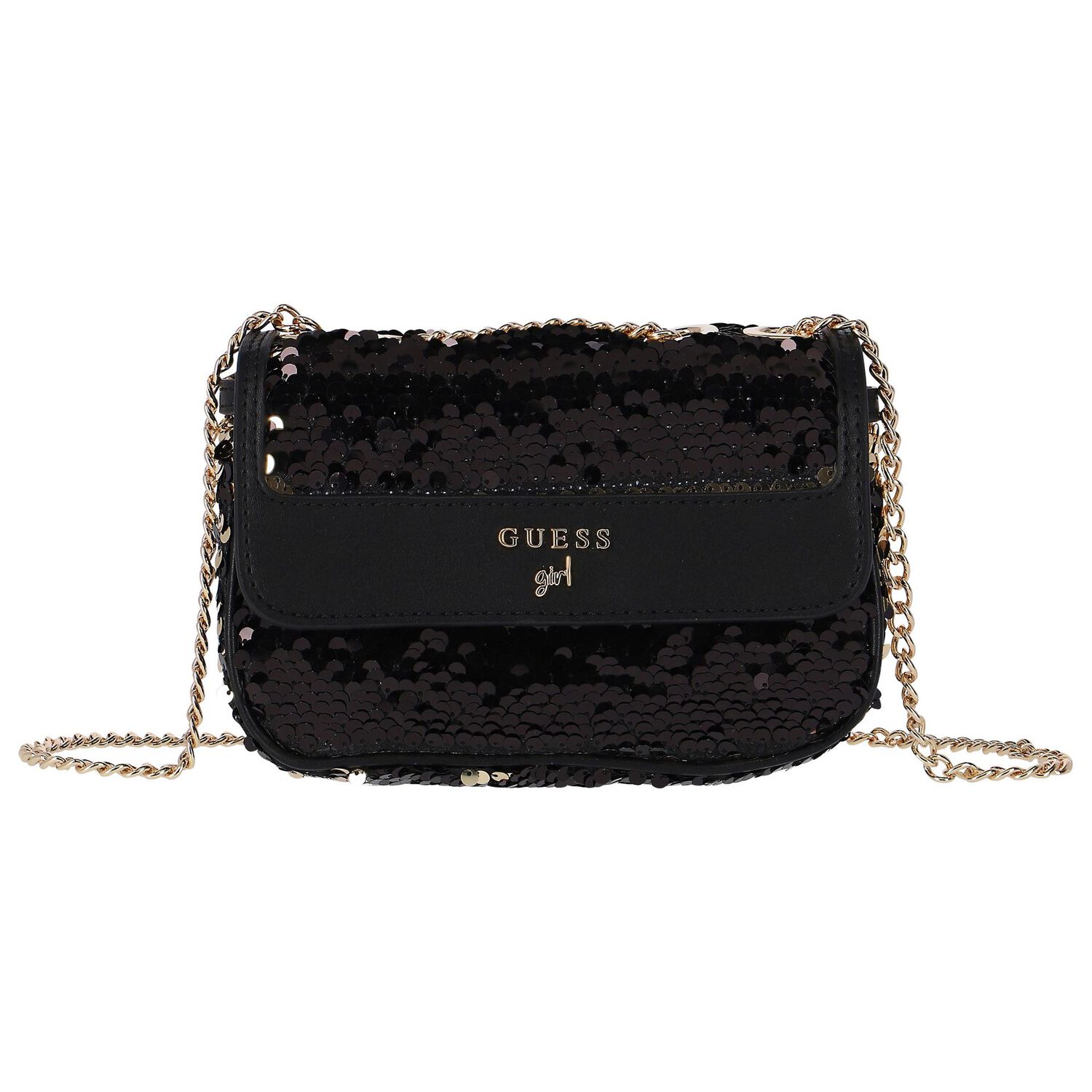 Girls Black & Gold Sequins Bag&nbsp;, 1, hi-res