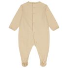 Beige Teddy Bear Logo Babygrow, 2, hi-res