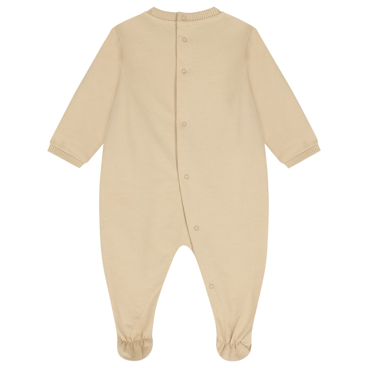 Beige Teddy Bear Logo Babygrow, 2, hi-res