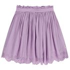 Girls Purple Broderie Anglaise Skirt, 2, hi-res