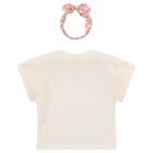 Girls Ivory T-Shirt & Headband Set, 3, hi-res