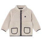 Younger Boys Ivory Sherpa Jacket, 1, hi-res