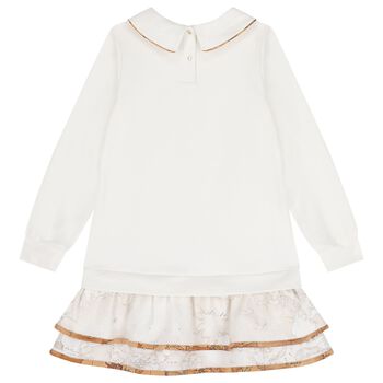 Girls Ivory Geo Map Dress