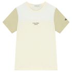 Boys White & Beige Logo T-Shirt, 2, hi-res