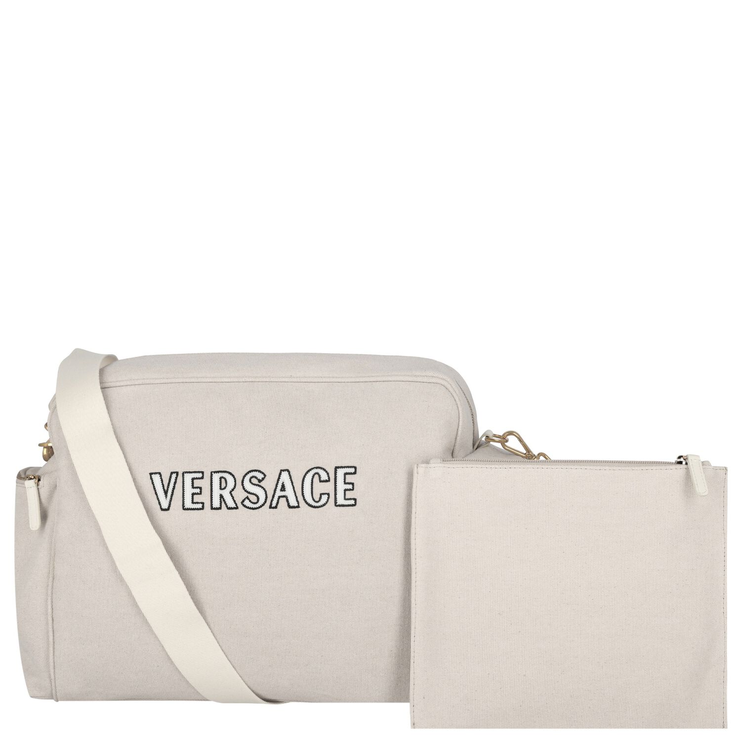 Beige Logo Canvas Changing Bag, 1, hi-res