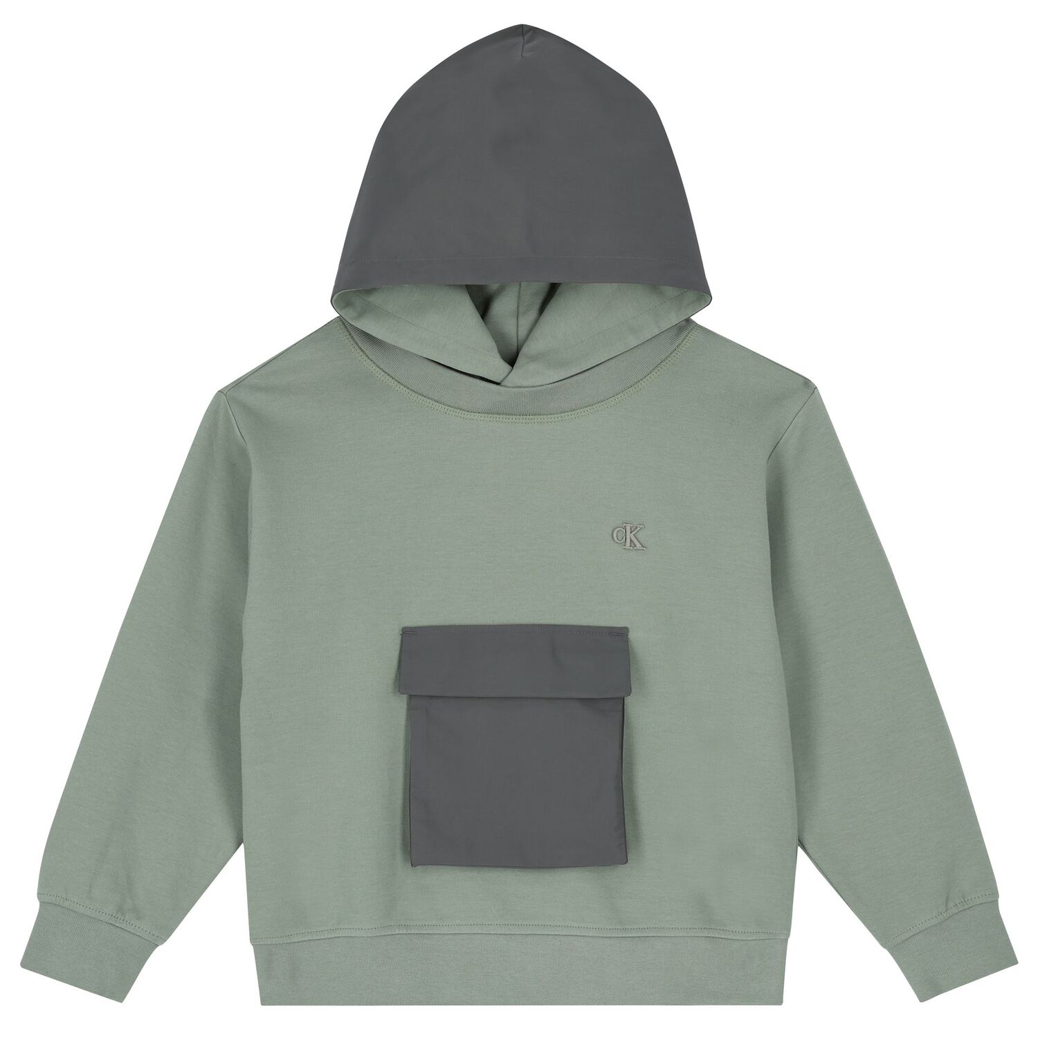 Boys Green Logo Hooded Top, 2, hi-res