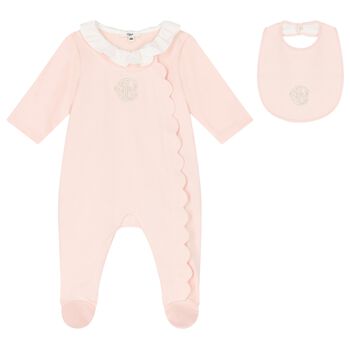 Baby Girls Pink Logo Babygrow Gift Set