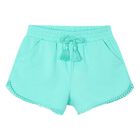 Girls Aqua Cotton Jersey Shorts, 3, hi-res