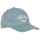 Girls Blue Logo Denim Cap, 1, hi-res