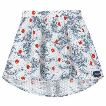 Girls White Logo Skirt