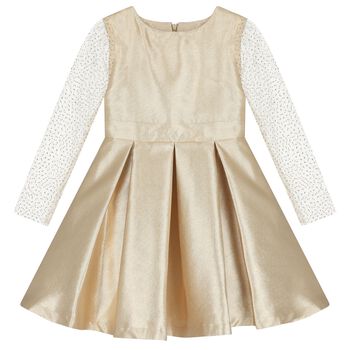 Girls Gold Rhinestone Dress