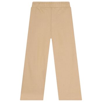 Girls Mini Me Beige Logo Trousers