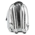 Girls Metallic Silver Logo Backpack, 1, hi-res