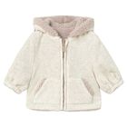 Baby Boys Ivory & Beige Reversible Jacket, 1, hi-res