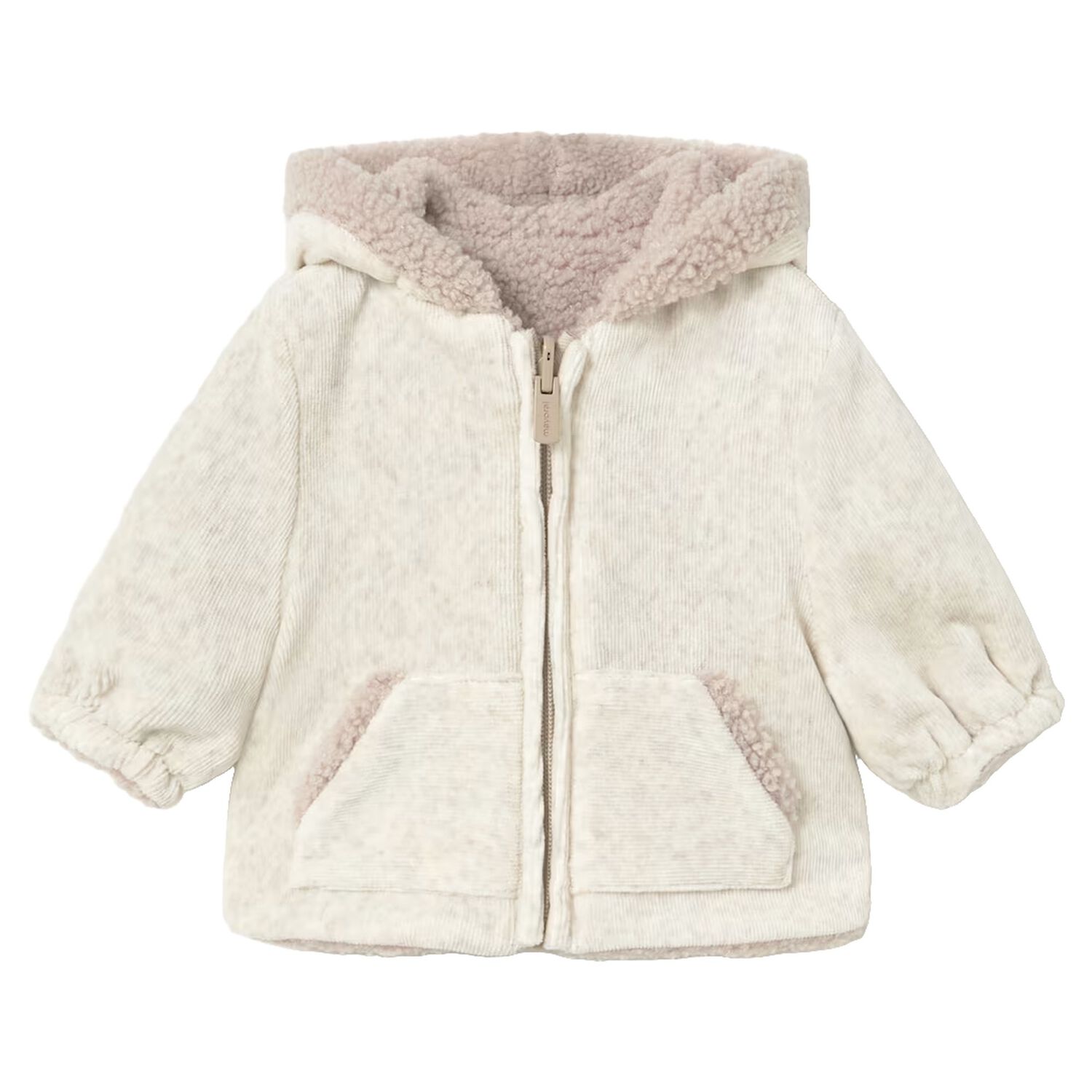 Baby Boys Ivory & Beige Reversible Jacket, 1, hi-res