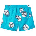 Boys Blue Football Swim Shorts, 2, hi-res