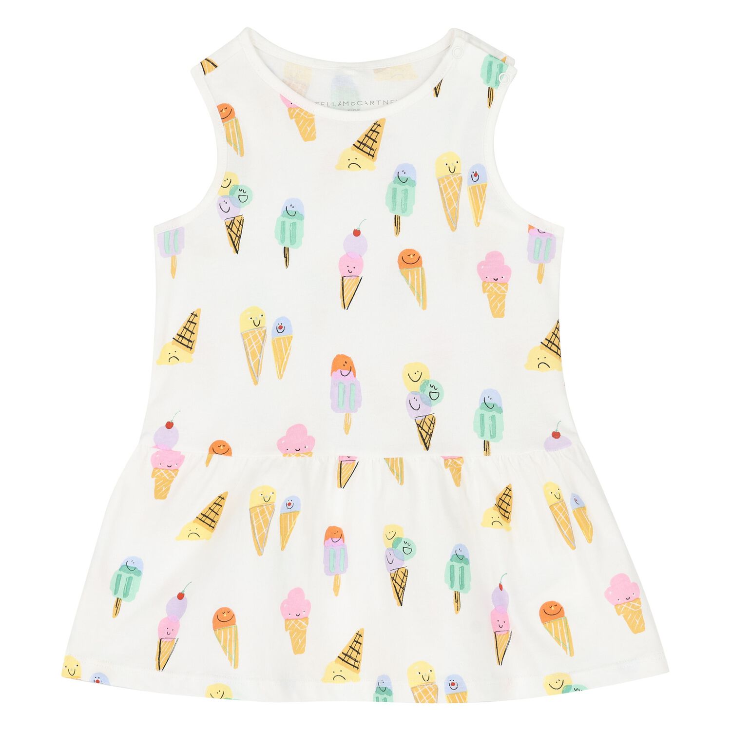 Younger Girls Ivory Cotton Ice Cream Dress, 1, hi-res image number null