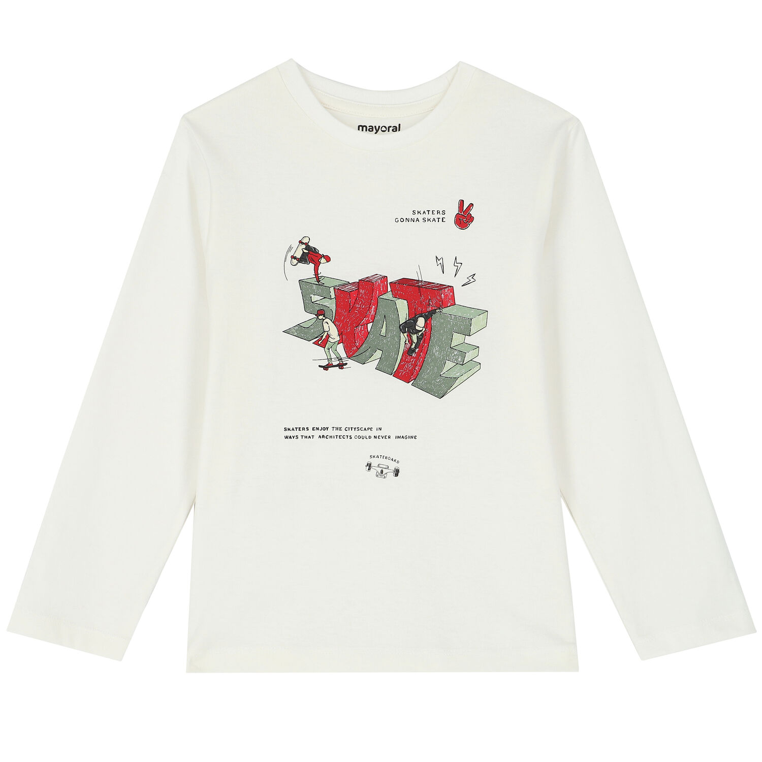 Boys Khaki & Ivory Skate Long Sleeve Top ( 2-Pack ), 2, hi-res