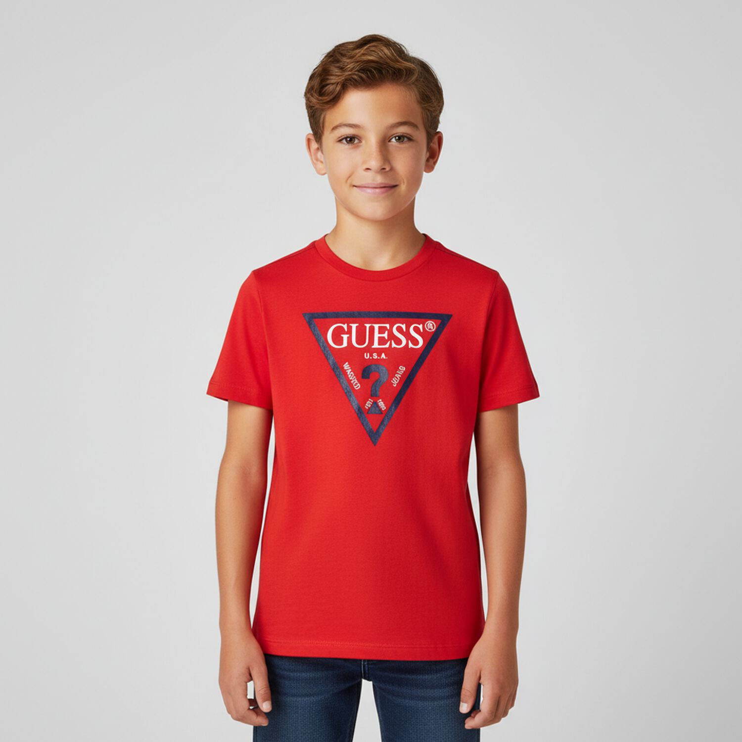 Boys Red Logo T-Shirt, 3, hi-res image number null