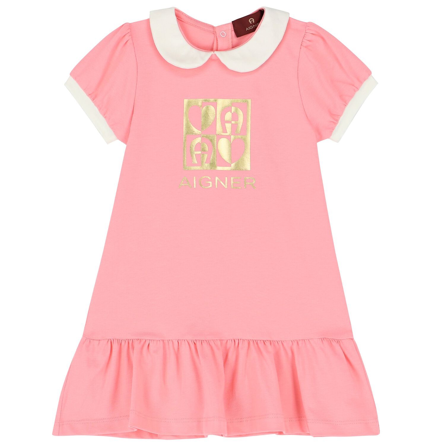 Younger Girls Pink Logo Polo Dress, 1, hi-res image number null