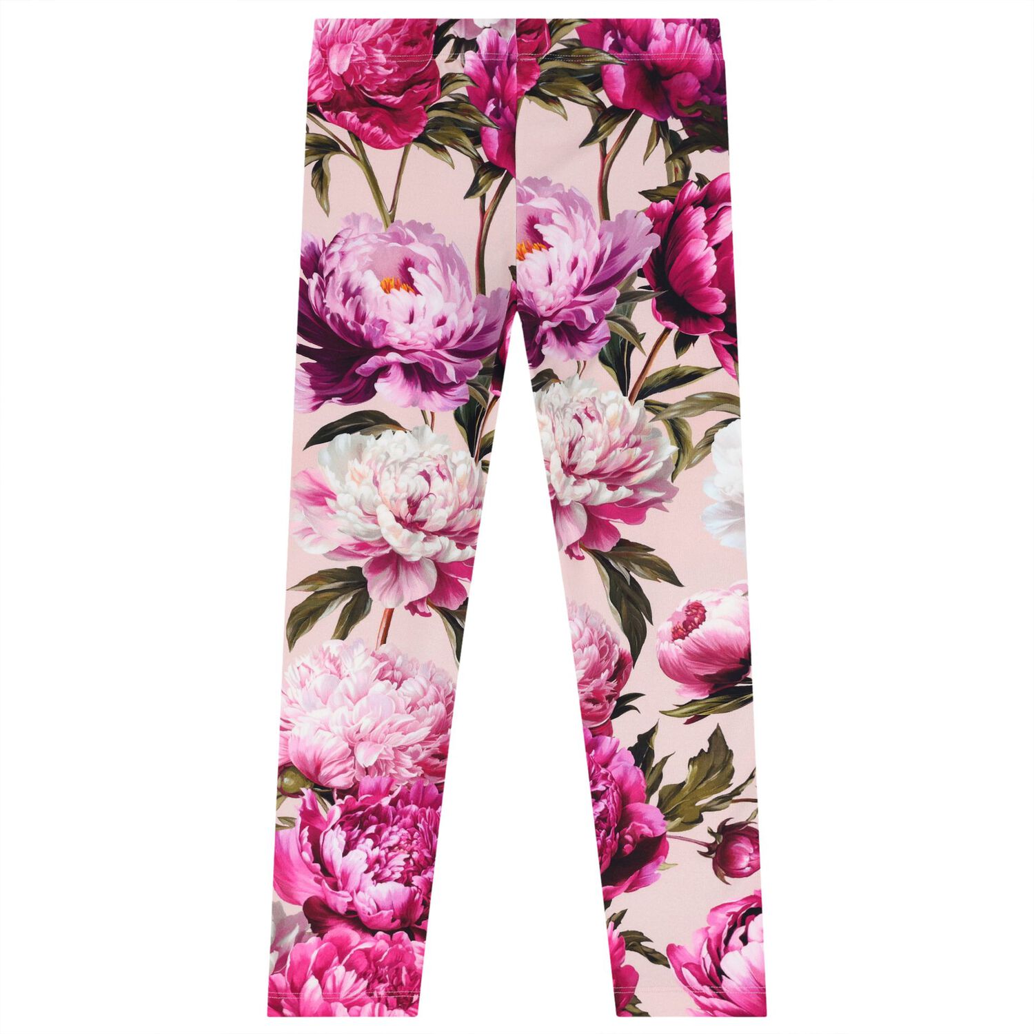 Girls Pink Peony Leggings, 1, hi-res